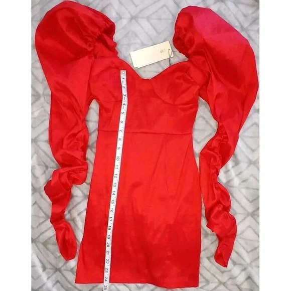 Elegant Red Mini Dress - Picture 6 of 11